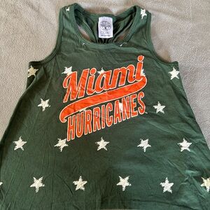 Rivalry Threads Green Miami Hurricanes Graphic Tank with Orange Logo